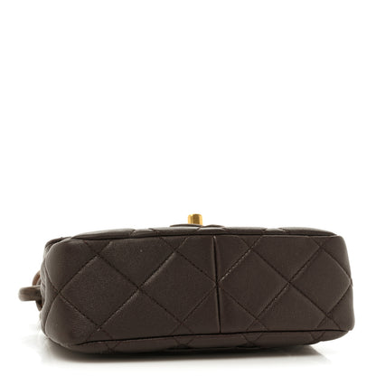 Chanel Lambskin Wenge Quilted Mini Fashion Wood Square Flap Brown 4 of 13
