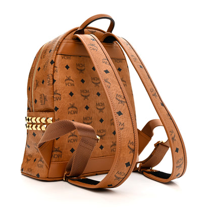 MCM Visetos Small Side Stud Stark Backpack Cognac 3 of 11