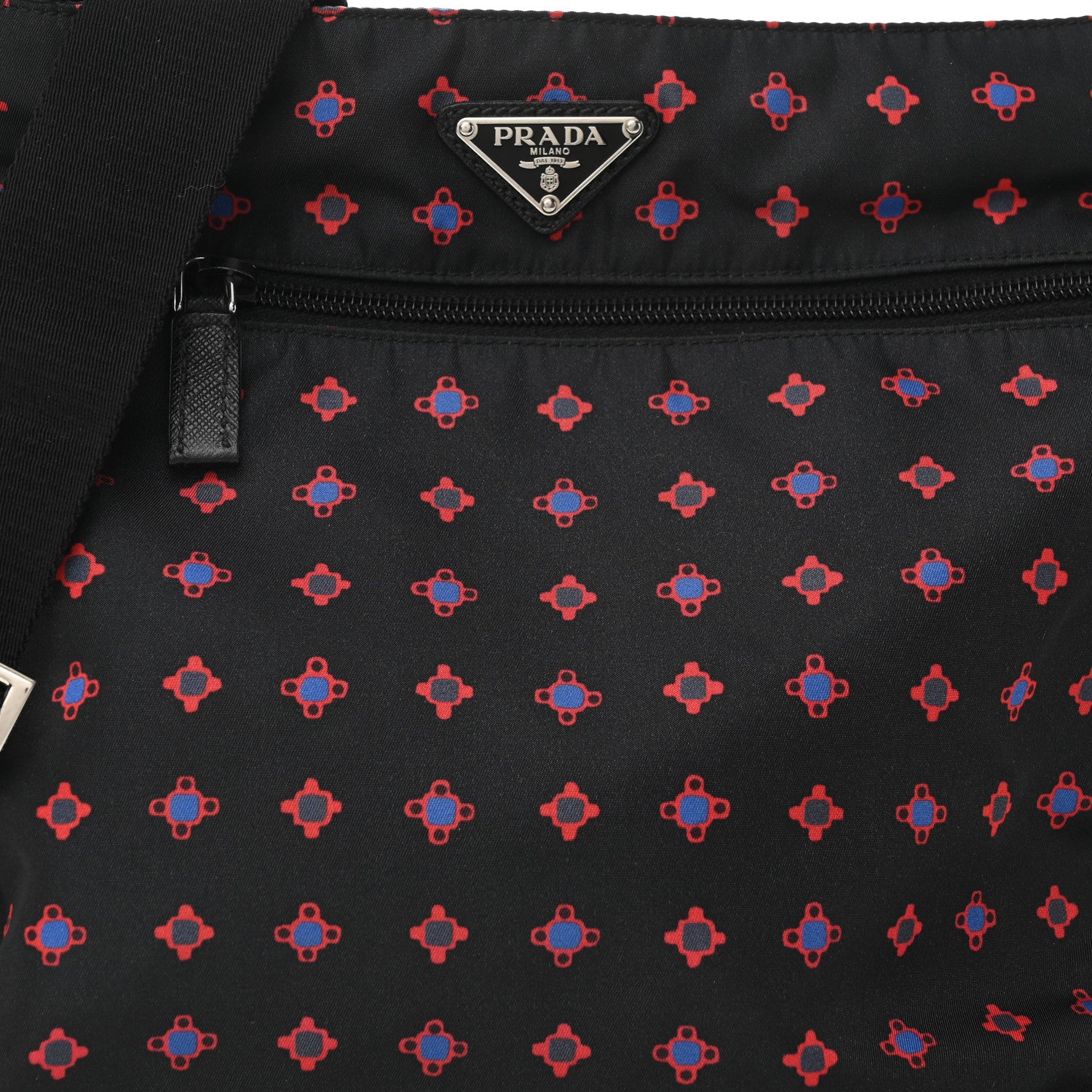 Prada Tessuto Stampato Nylon Flat Messenger Bag Black 7 of 9