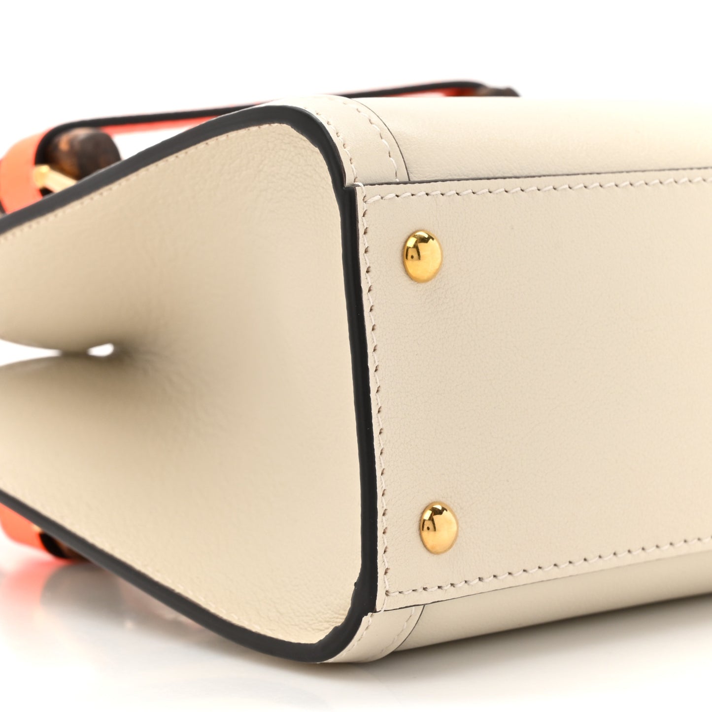 Wonka Grain Calfskin Mini Diana Tote Bag Mystic White Orange Fluo