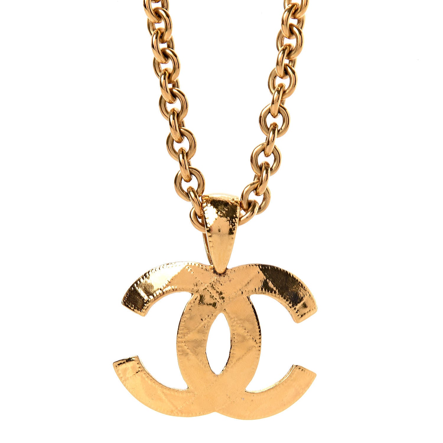 Chanel Quilted CC Long Chain Necklace Gold 4 of 6