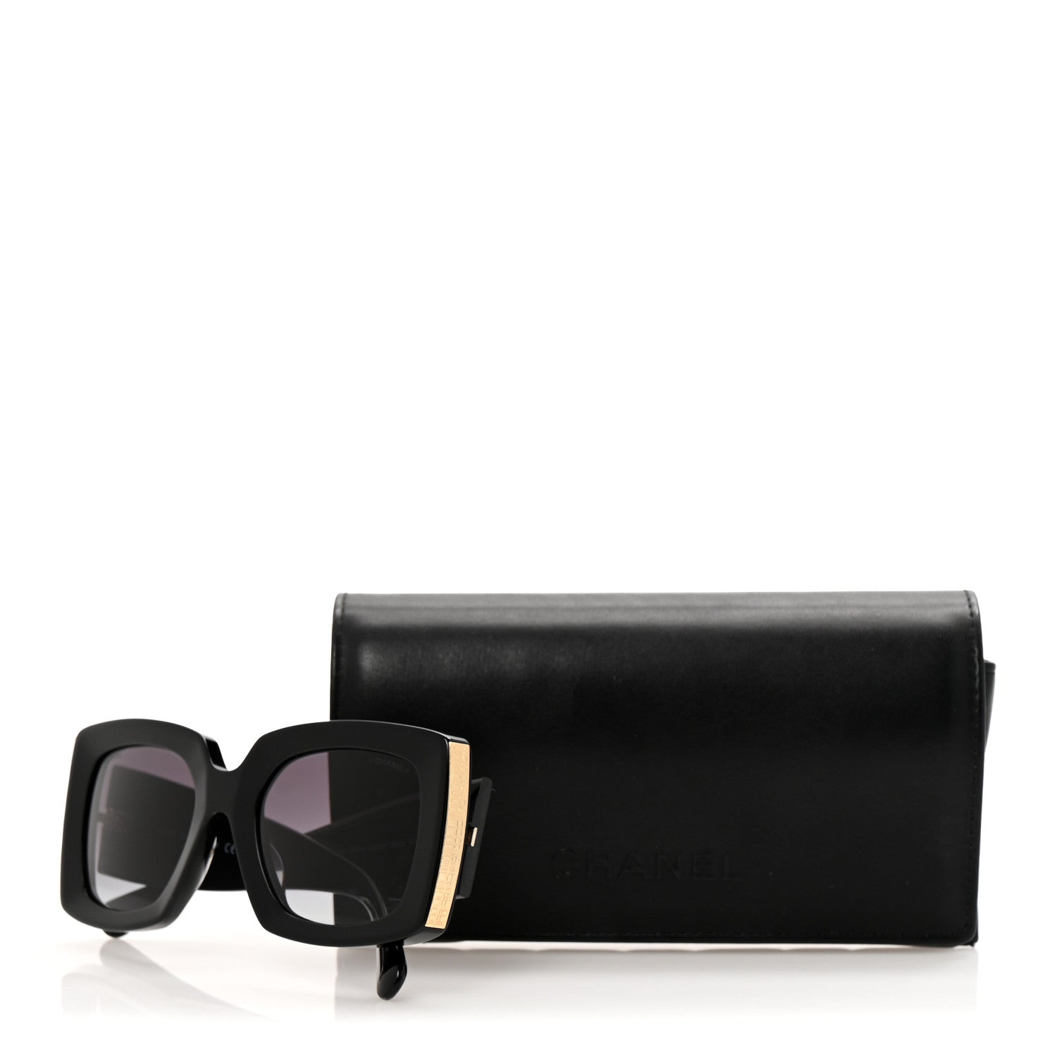 Chanel Acetate Rectangle Sunglasses 5435 Black 8 of 8