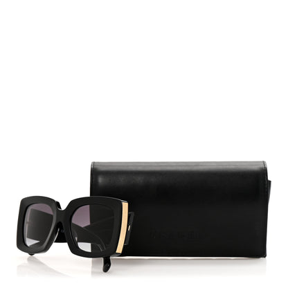 Chanel Acetate Rectangle Sunglasses 5435 Black 8 of 8