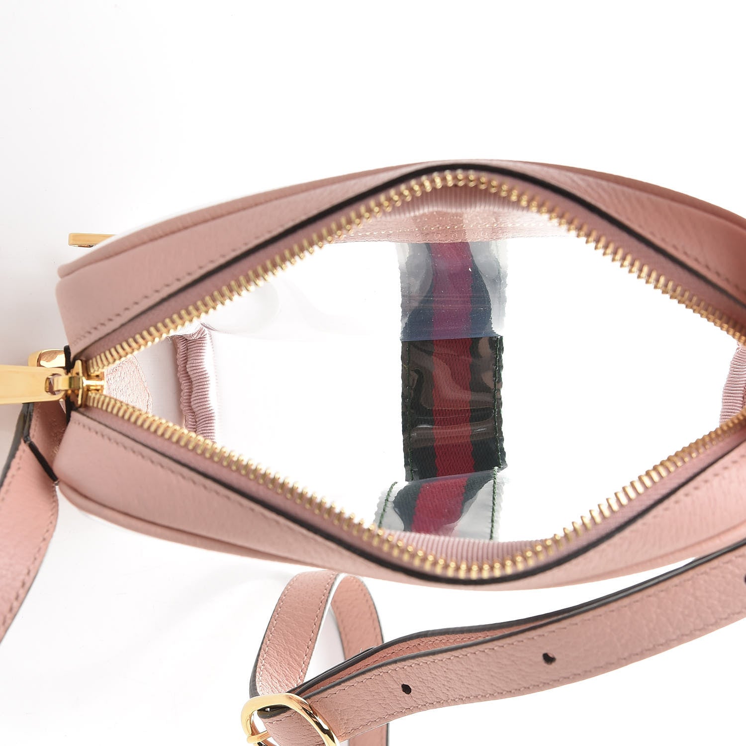Gucci Vinyl Web Mini Ophidia Transparent Shoulder Bag Perfect Pink 5 of 11
