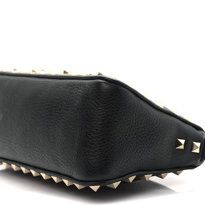 Valentino Garavani Pebbled Calfskin Small Rockstud Flip Lock Shoulder Bag Black 7 of 7