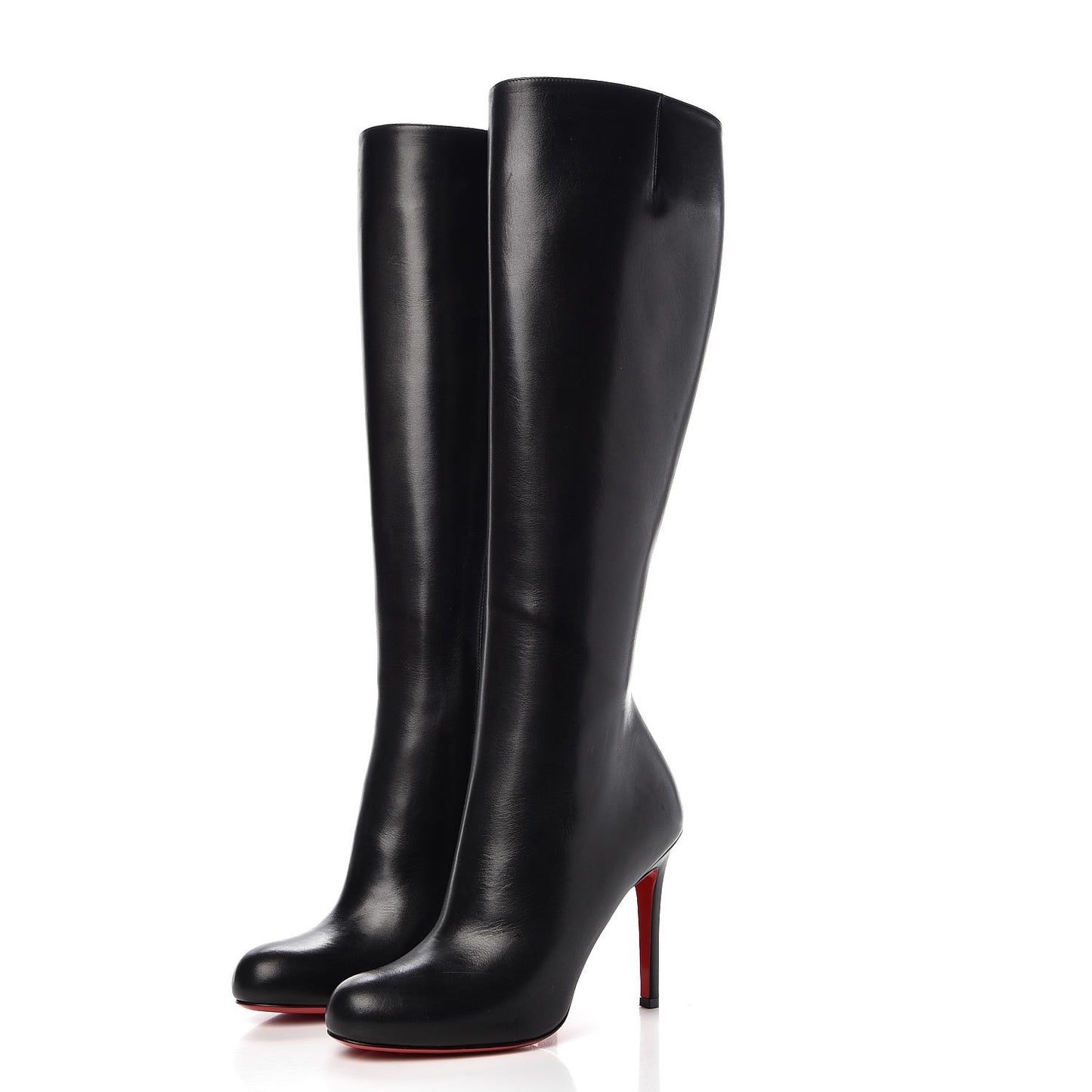 Calfskin Simple Botta 100 Knee Boots 37 Black