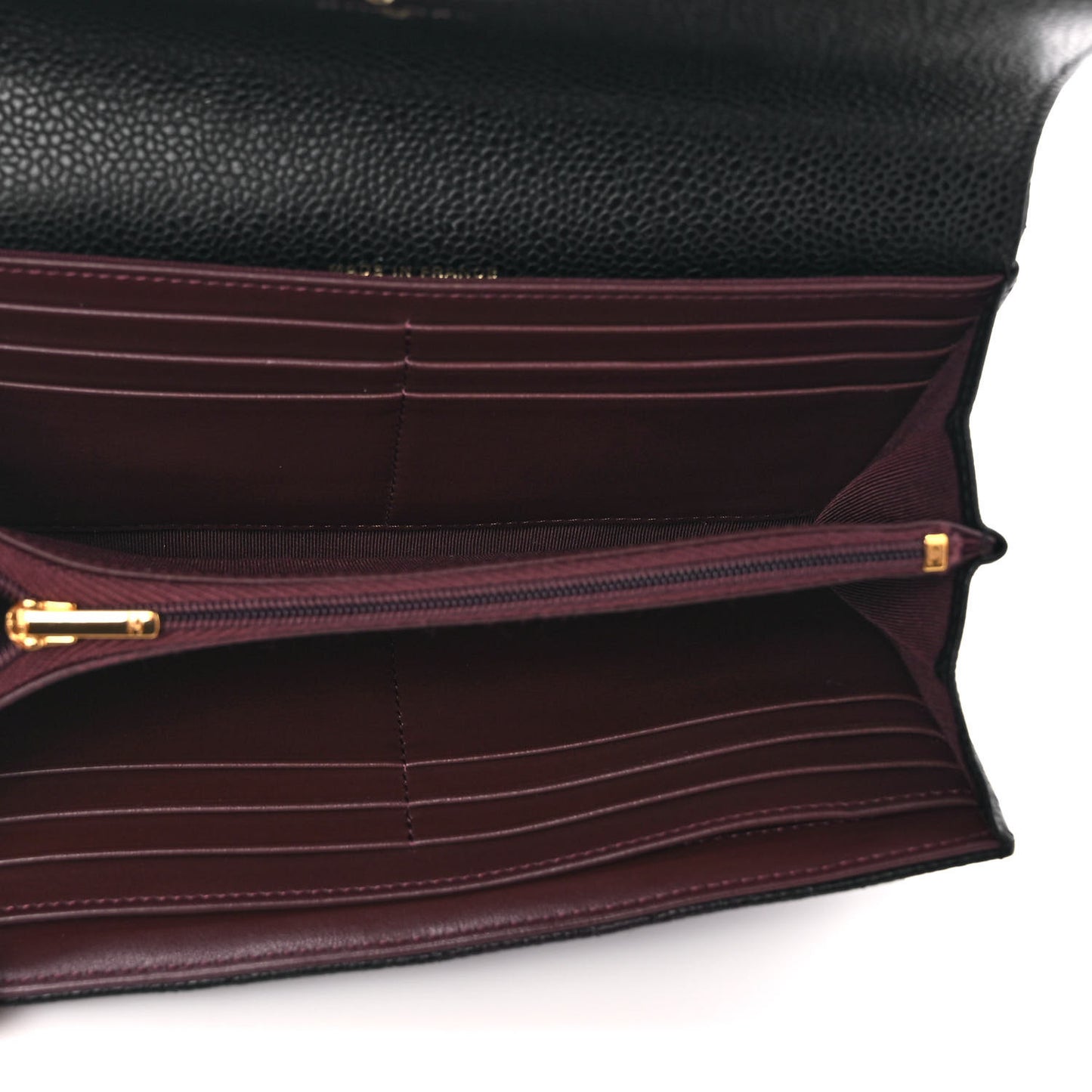 Caviar Quilted Large Gusset Flap Wallet Black