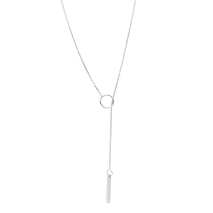 Gucci 18K White Gold 20mm Lariat Necklace 1 of 5