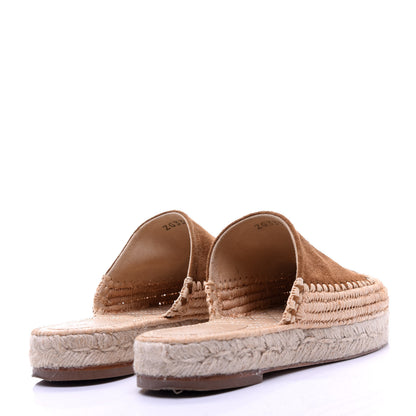 Chanel Suede Grosgrain CC Espadrille Mules 36 Dark Beige 3 of 12