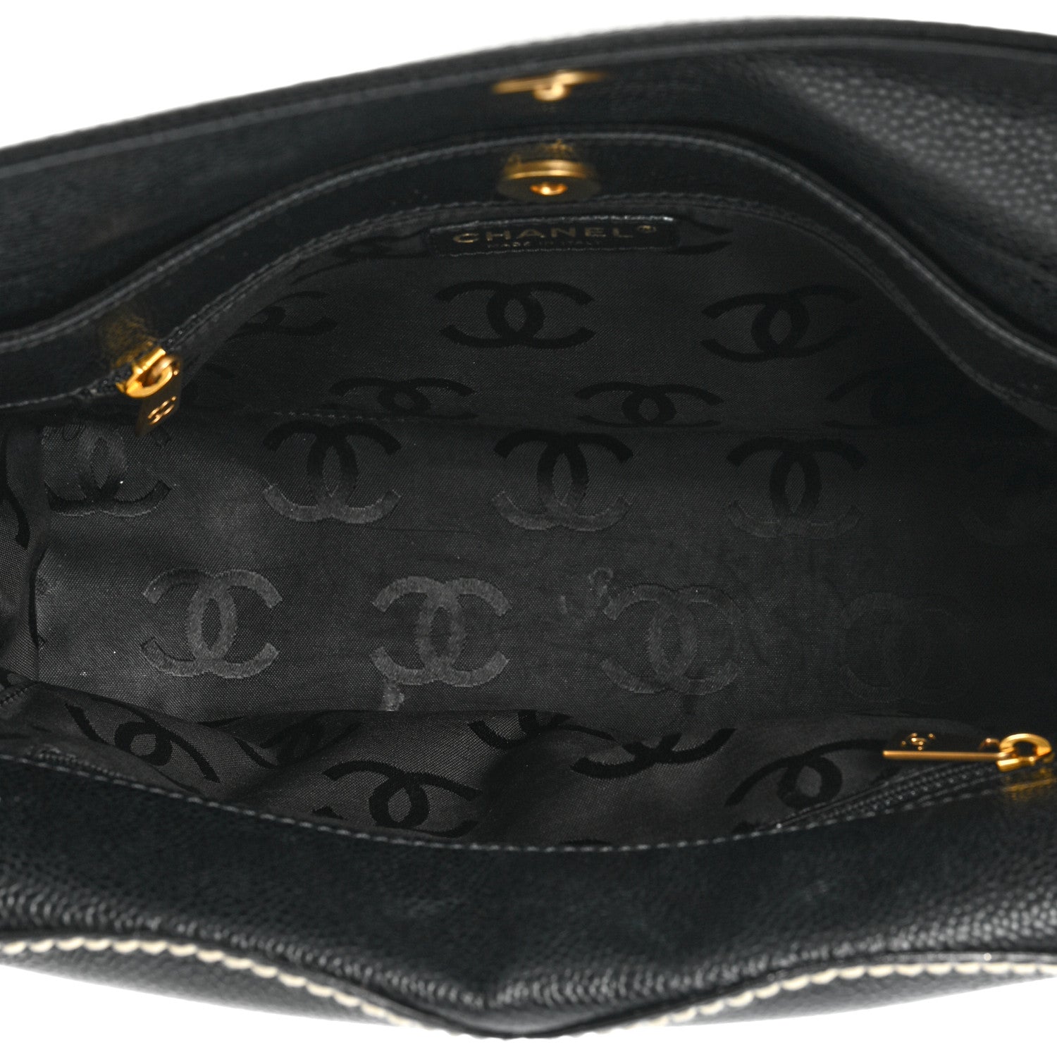 Chanel Caviar CC Stitched Small Tote Black 5 of 19