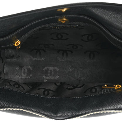 Chanel Caviar CC Stitched Small Tote Black 5 of 19