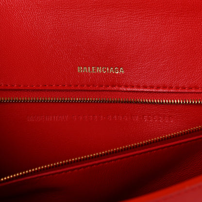 Balenciaga Shiny Box Calfskin Medium Hourglass Top Handle Bag Bright Red 6 of 11
