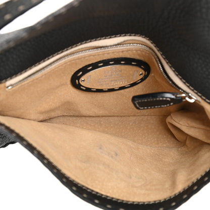 Fendi Calfskin Romano Selleria Baguette Black 6 of 13
