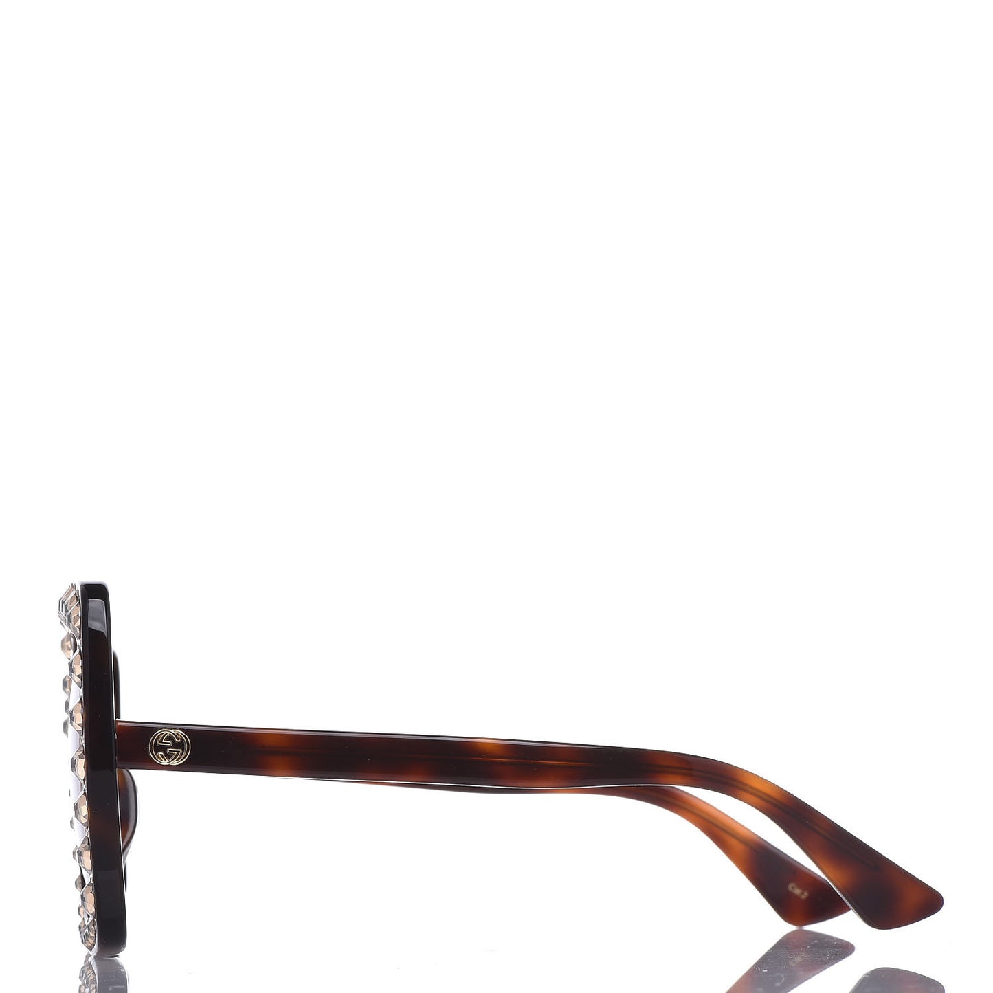 Acetate Crystal Oversize Sunglasses GG0148S Tortoise