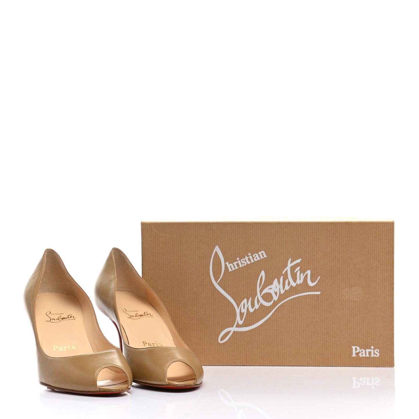 Nappa Peep Toe Pump 39.5 Tan