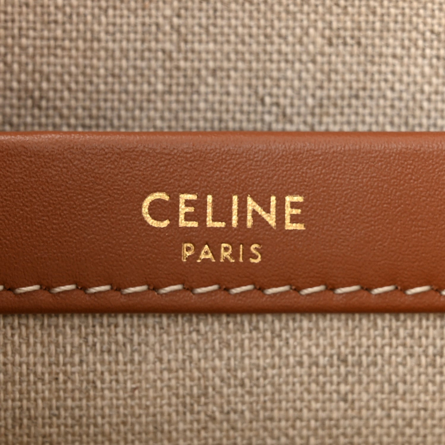 Celine Canvas Calfskin Stripe Triomphe Small Cabas Thais White Blue 6 of 11