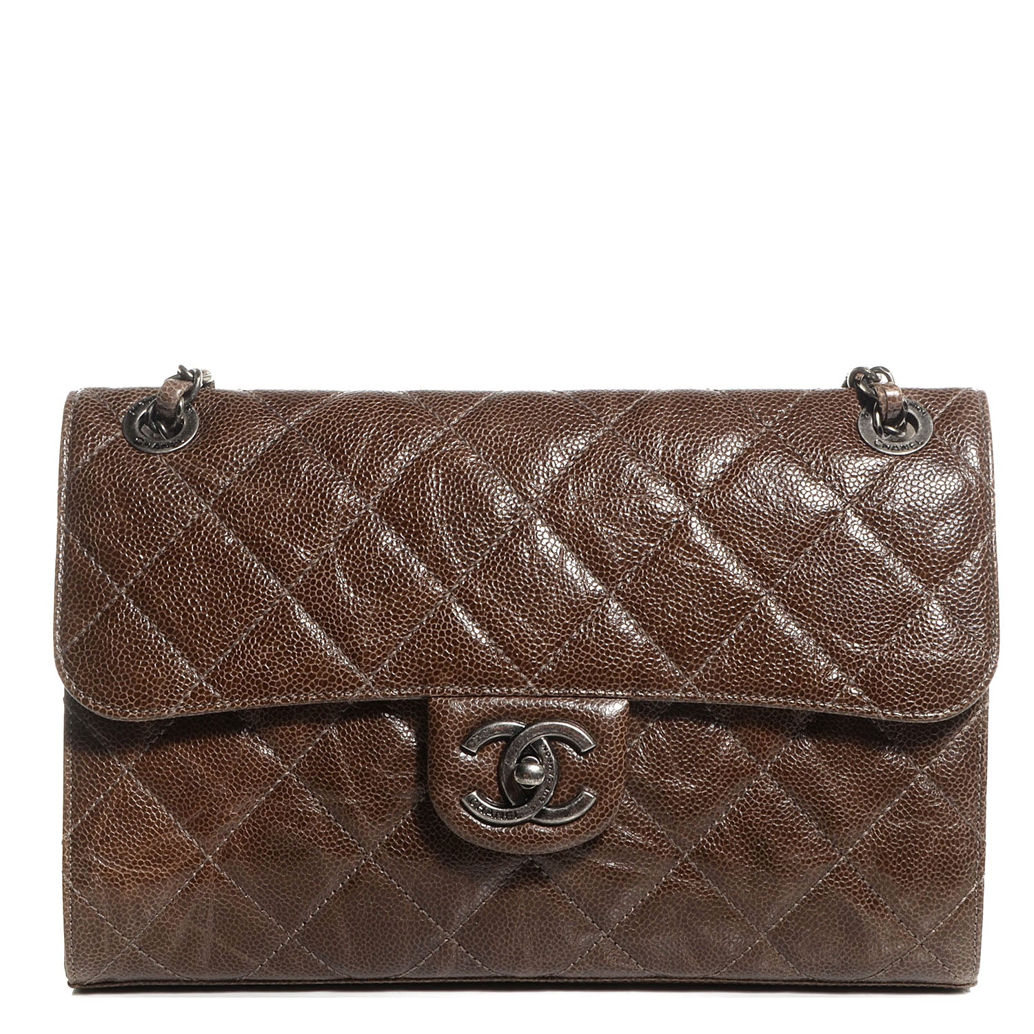 Chanel Crumpled Grained Calfskin Medium CC Crave Flap Brown 1 of 9