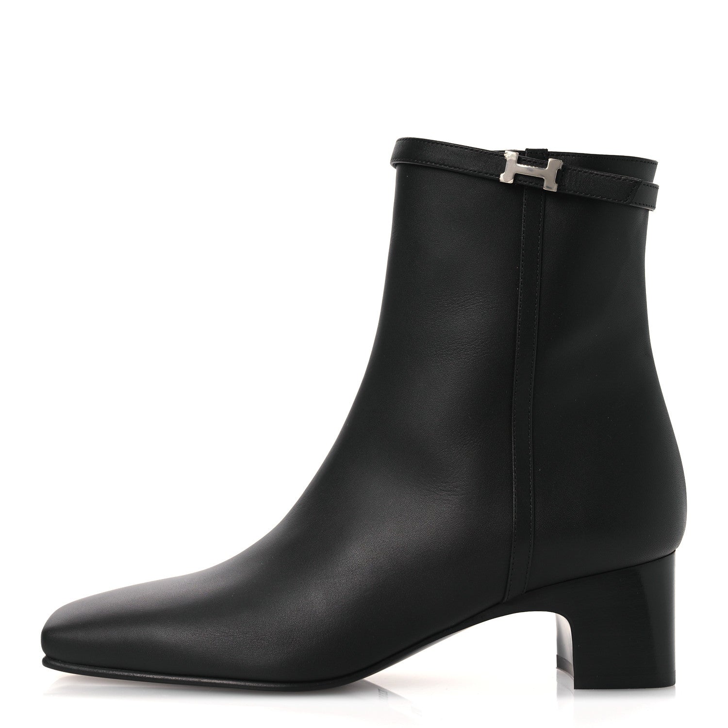 Hermes Calfskin Hommage Ankle Boots 37.5 Black 1 of 12