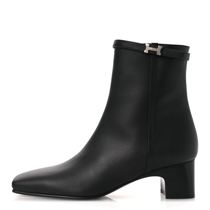 Hermes Calfskin Hommage Ankle Boots 37.5 Black 1 of 12