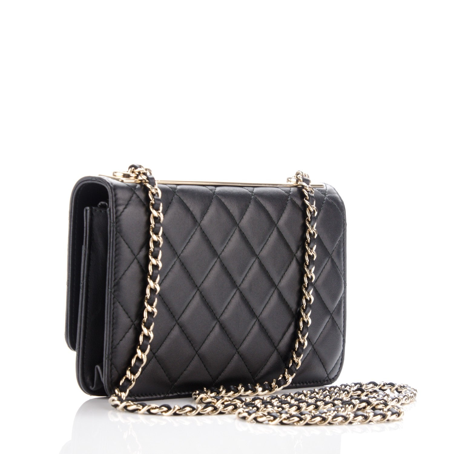 Chanel Lambskin Quilted Trendy CC Wallet On Chain WOC Black 3 of 10