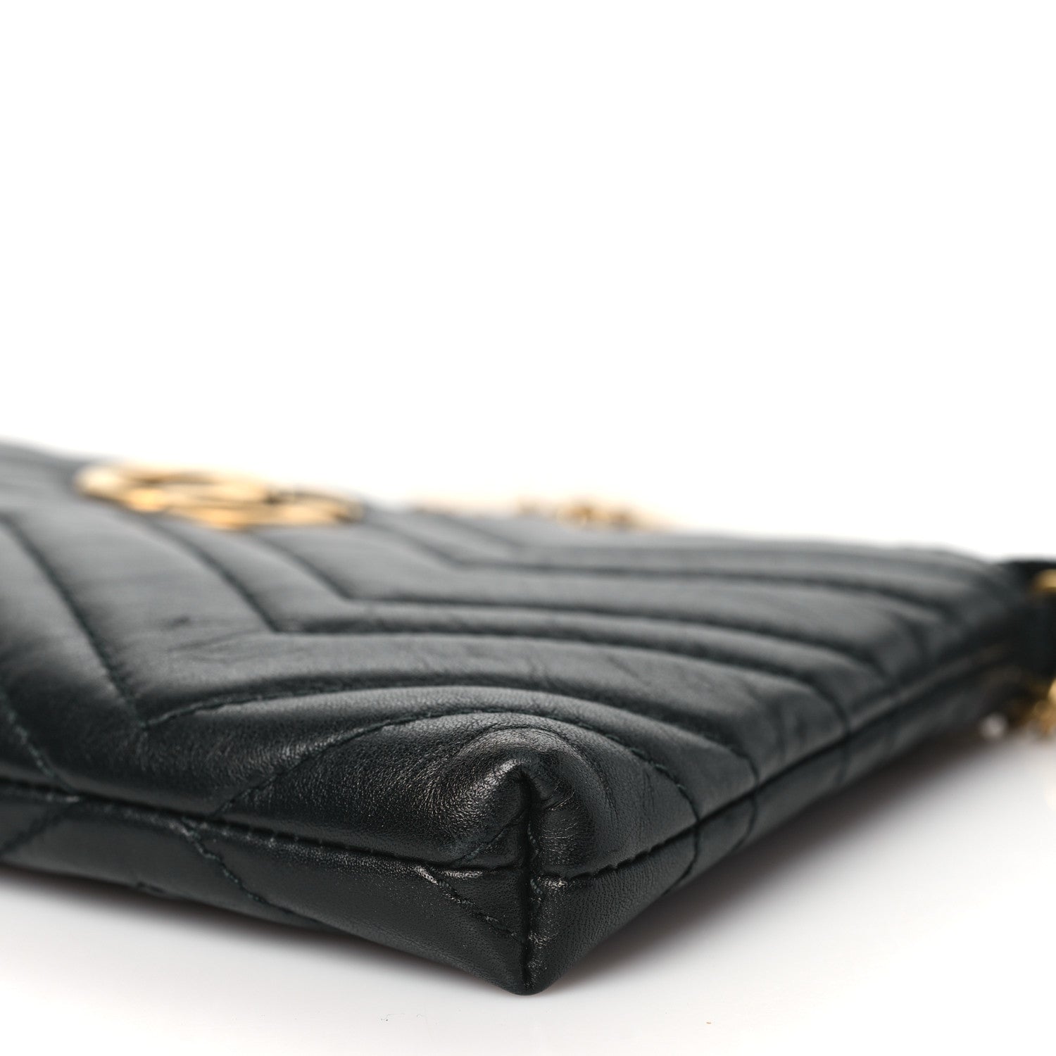 Gucci Calfskin Matelasse Mini GG Marmont Chain Bag Black 9 of 9