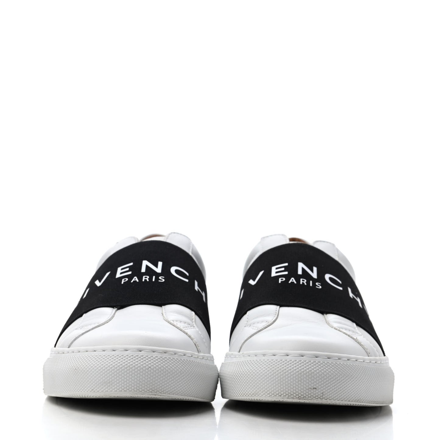 Calfskin Band Logo Womens Urban Street Sneakers 38 White Black