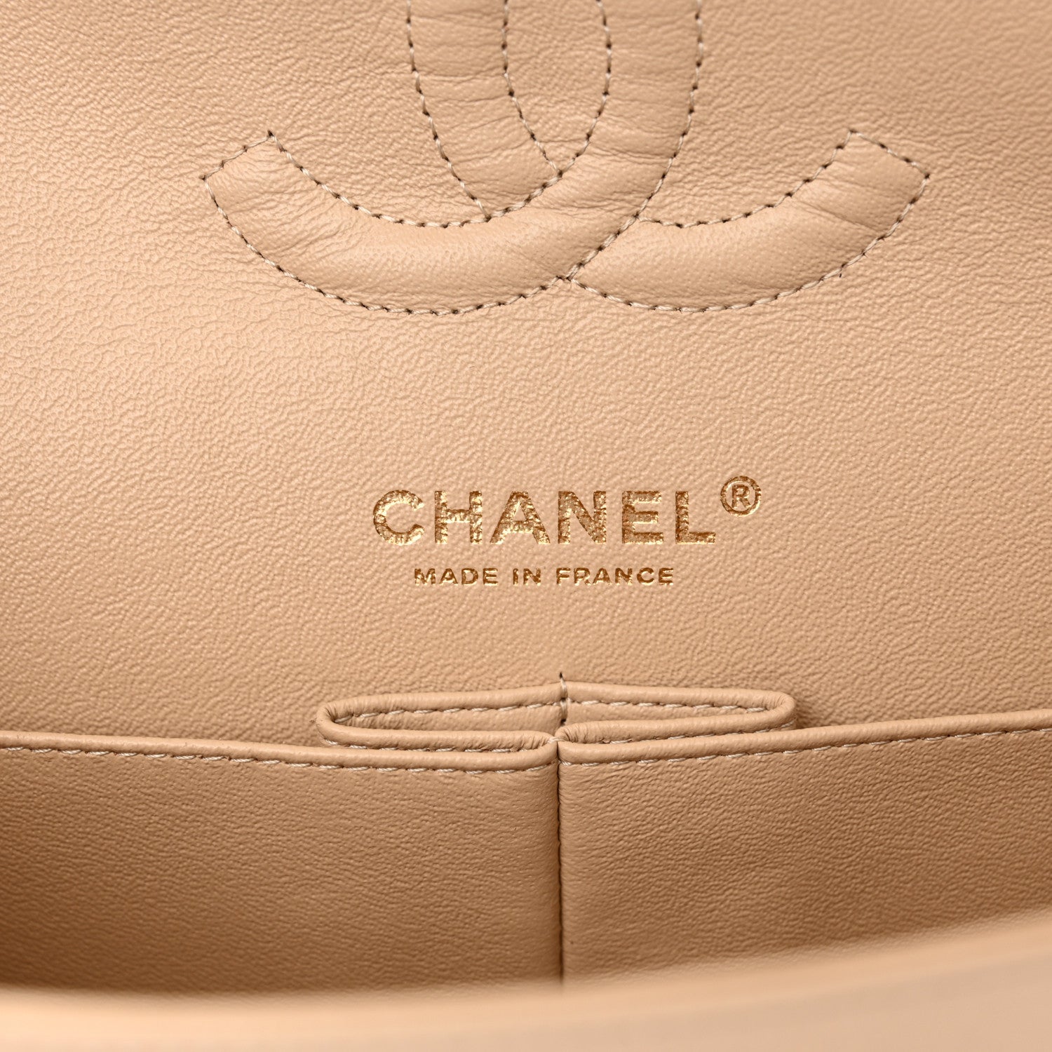 Chanel Caviar Quilted Medium Double Flap Beige 6 of 12