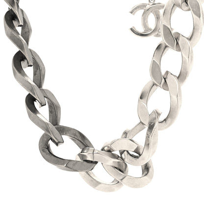 Chanel Chain Link CC Choker Necklace Silver 1 of 5
