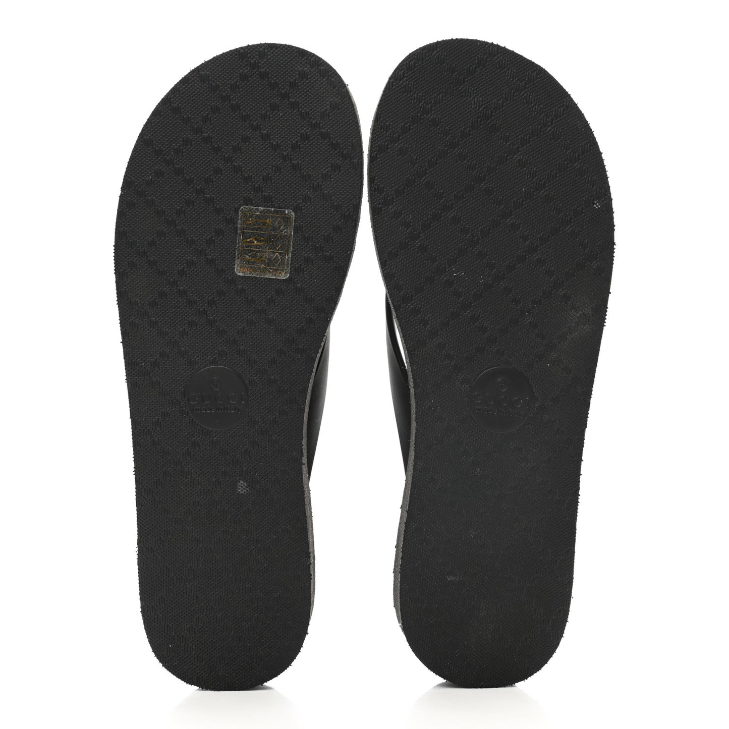 Rubber Chevron Womens GG Thong Sandals 36 Black