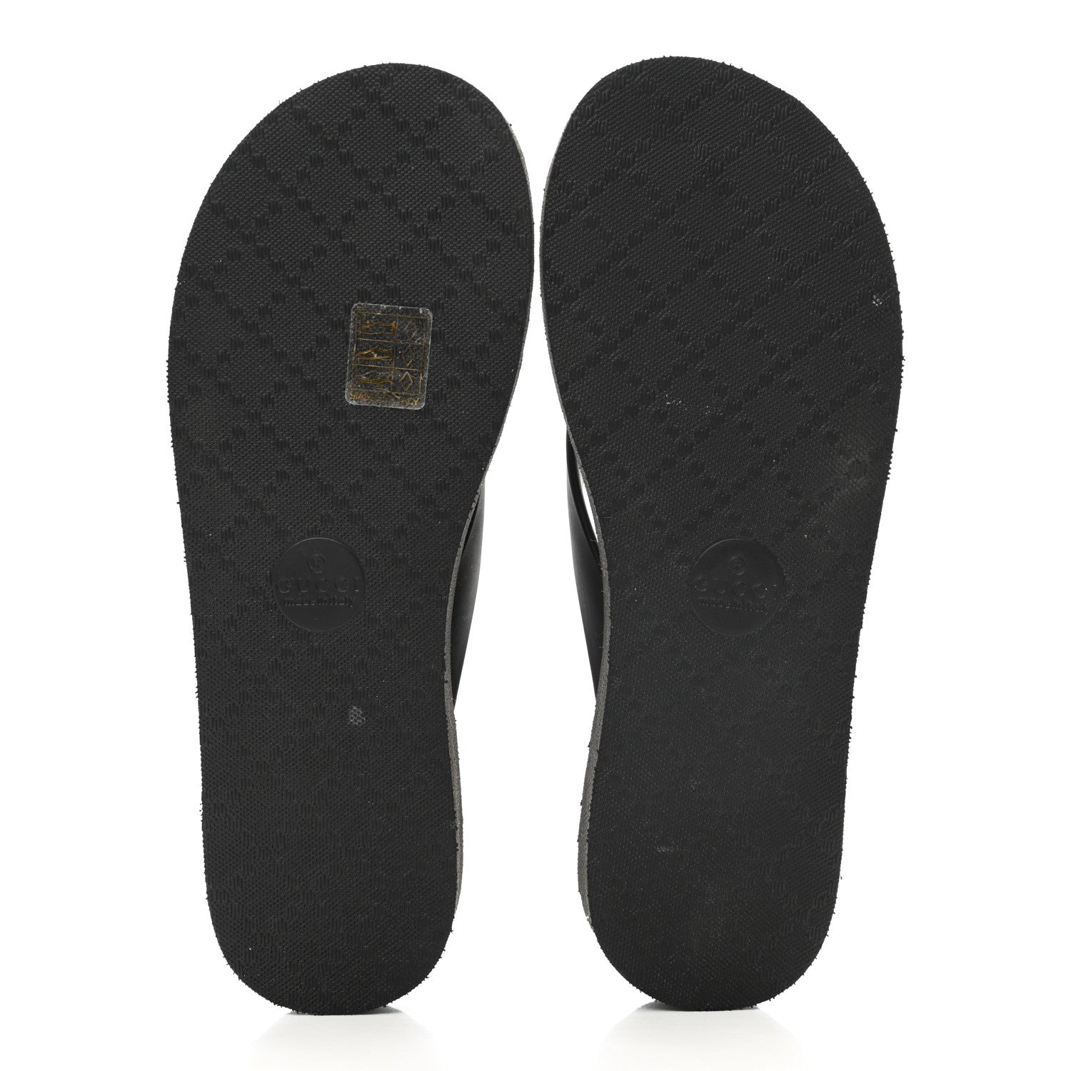 Gucci Rubber Chevron Womens GG Thong Sandals 36 Black 5 of 8