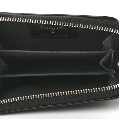 Chanel Lambskin Quilted Diamond CC Zip Around Coin Purse Black 5 of 7