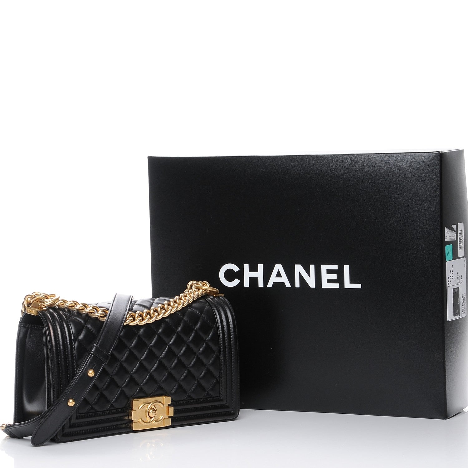 Chanel Lambskin Quilted Medium Boy Flap Black 8 of 8