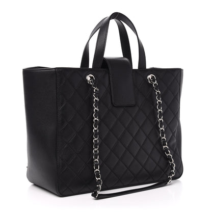 Chanel Caviar Quilted Large CC Box Shopping Tote Black 4 of 17