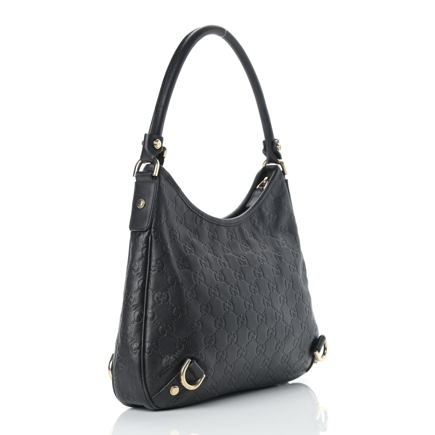 Gucci Guccissima Medium Abbey D Ring Hobo Black 3 of 12