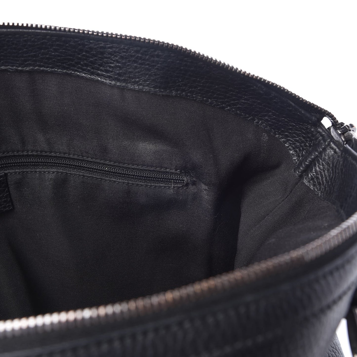 Pebbled Calfskin Medium GG Charm Dome Satchel Black