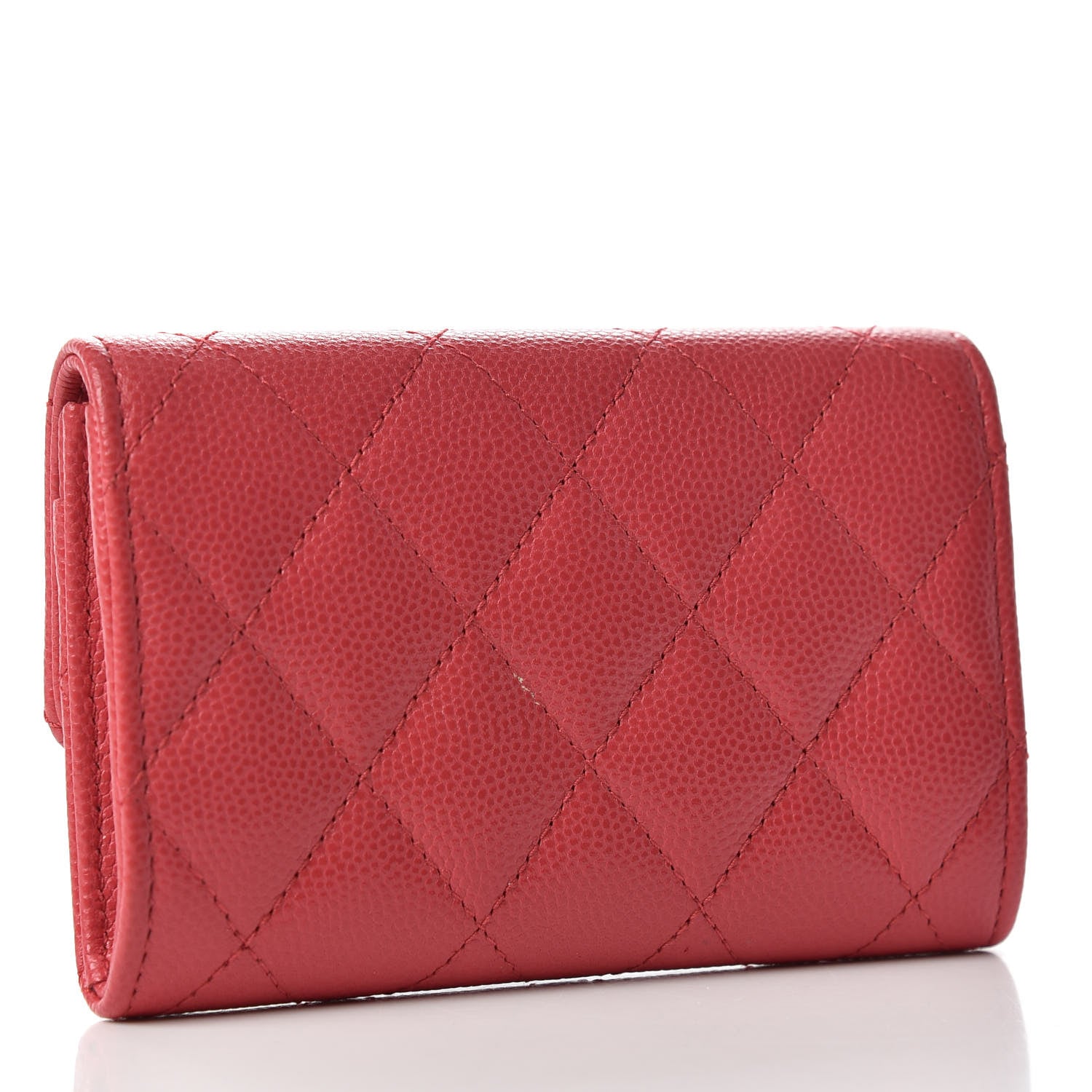 Chanel Caviar Quilted Flap Card Holder Dark Pink 3 of 8