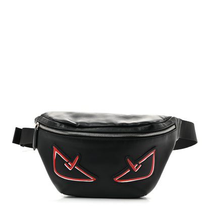 Fendi Vitello Grace Light Century Devil Eyes Belt Bag Black Rosso 1 of 12