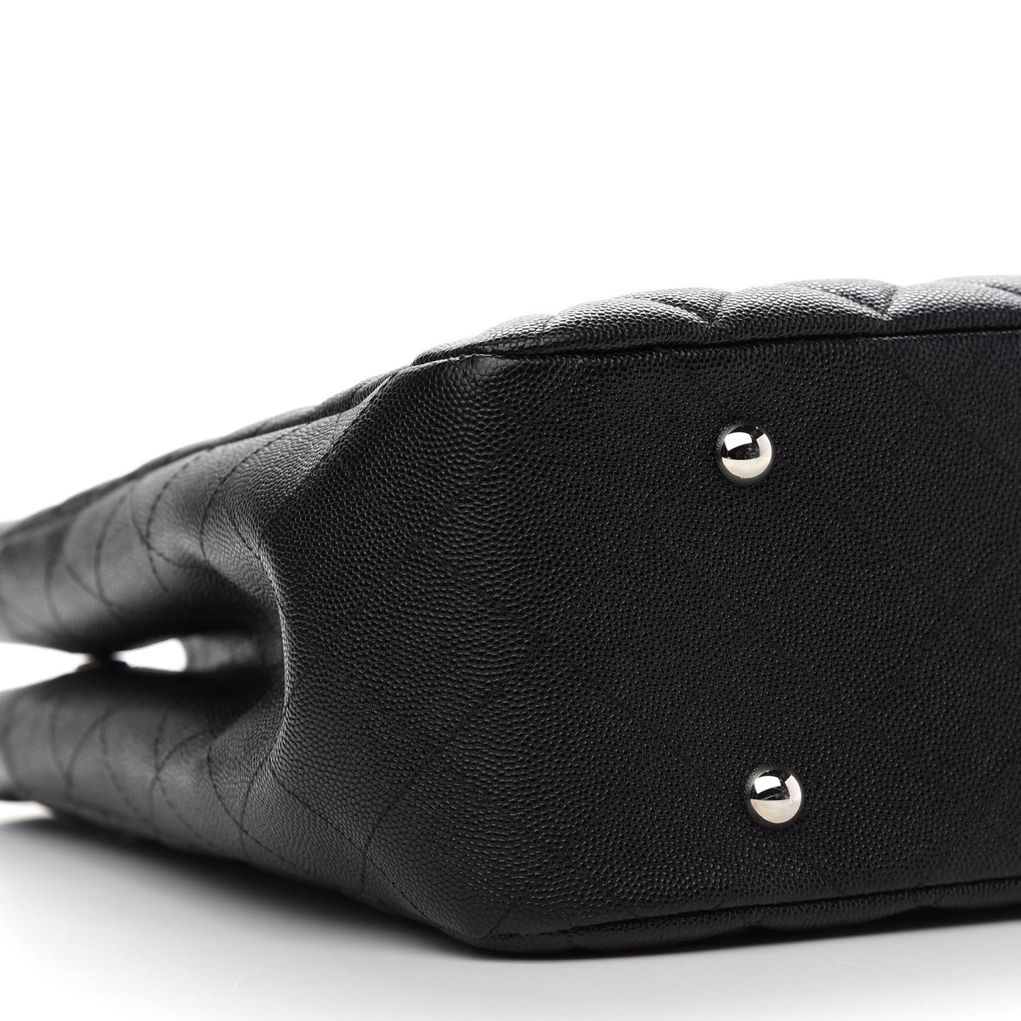 Caviar Quilted Large Shopping Tote Black