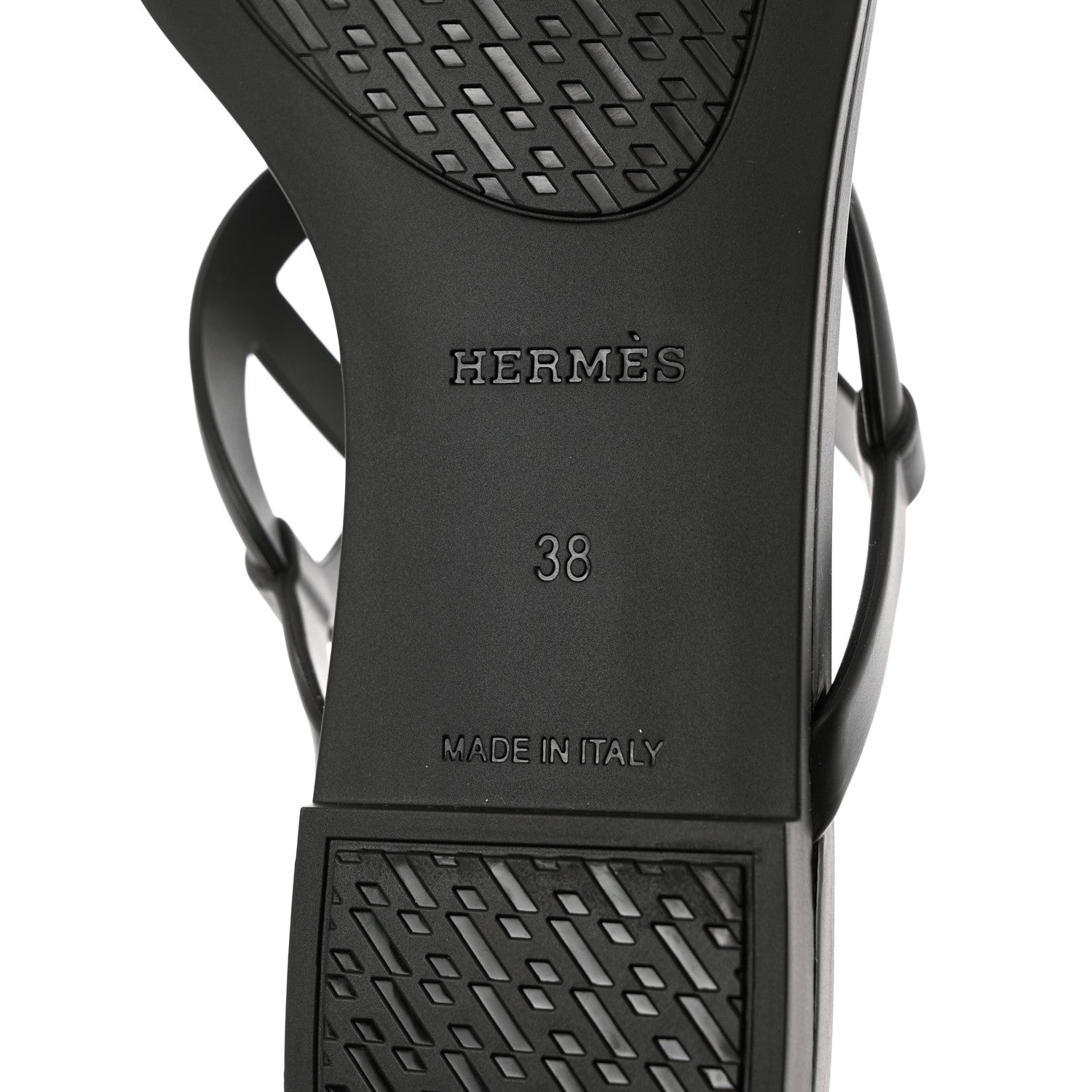 Hermes Rubber Womens Egerie Sandals 38 Black 8 of 9
