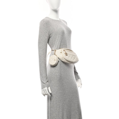 Chanel Aged Calfskin Quilted Waist Bag With Coin Purse White 2 of 11