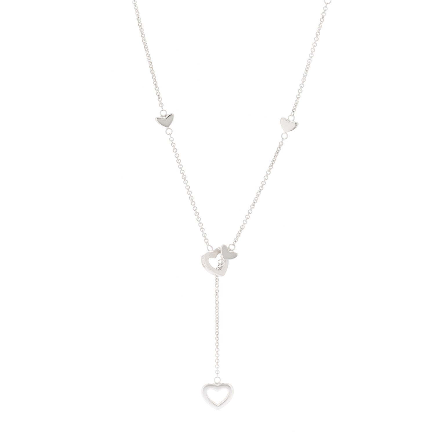 Tiffany Sterling Silver Heart Lariat Necklace 1 of 5