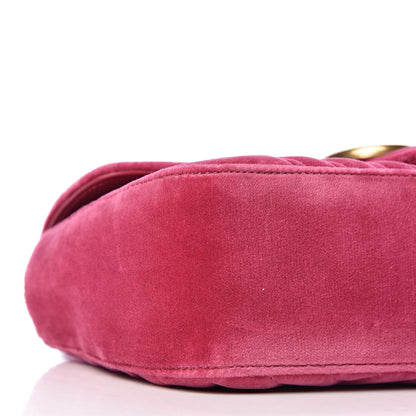Gucci Velvet Matelasse Small GG Marmont Shoulder Bag Light Raspberry Rose 9 of 10