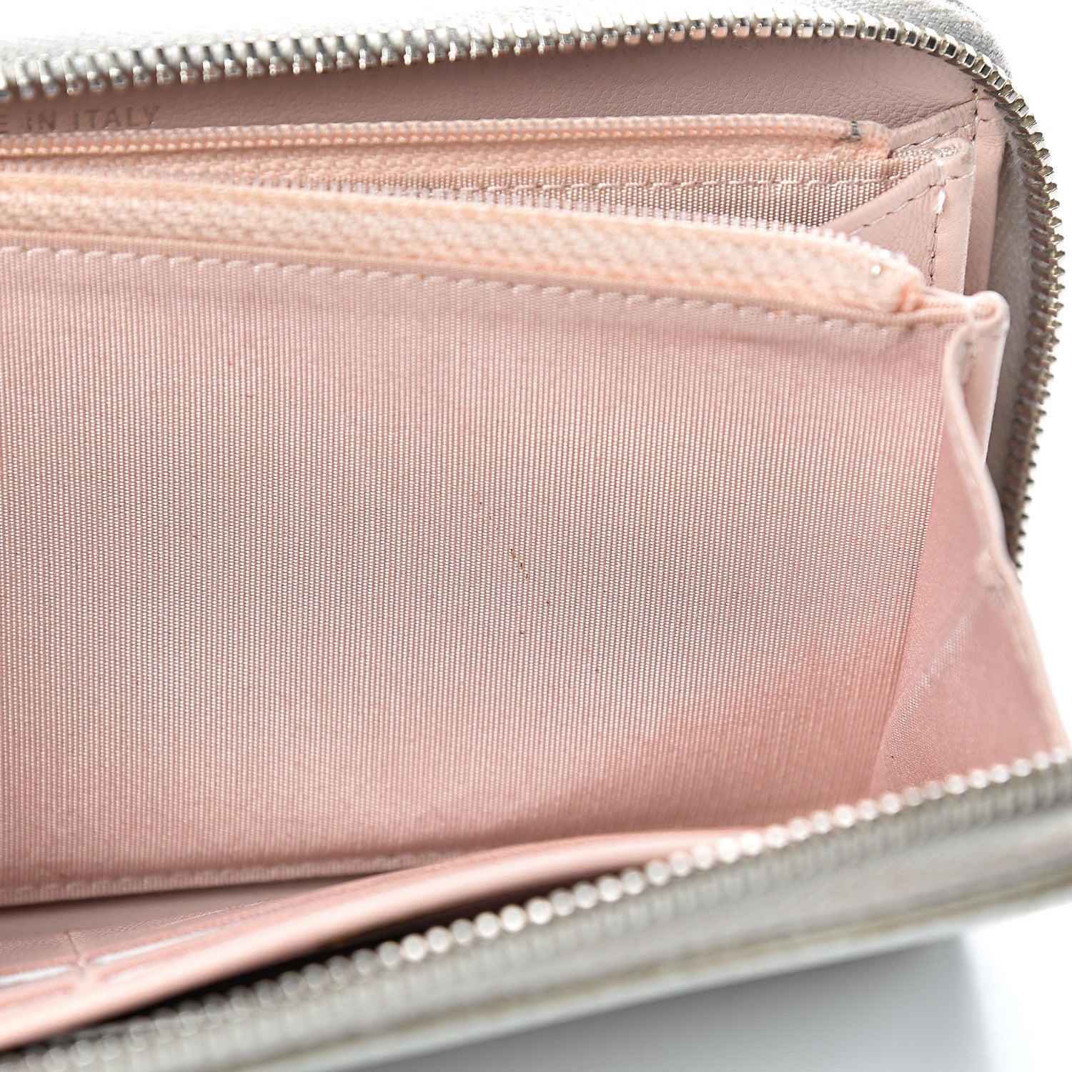 Chanel Metallic Calfskin Large Zip Around Wallet Silver 8 of 18