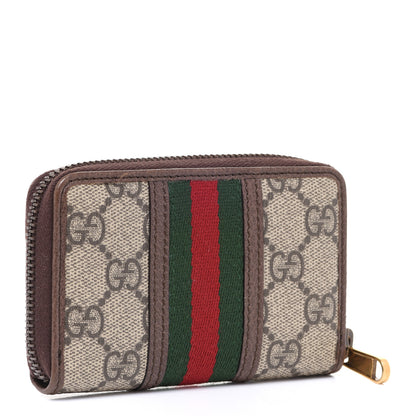 Gucci GG Supreme Web Ophidia Zip Around Card Case Brown 3 of 7