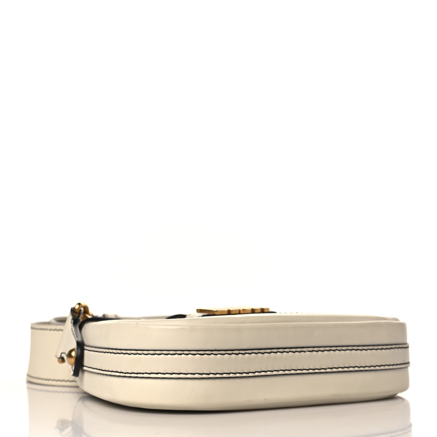 Calfskin D Fence Saddle Bag Latte