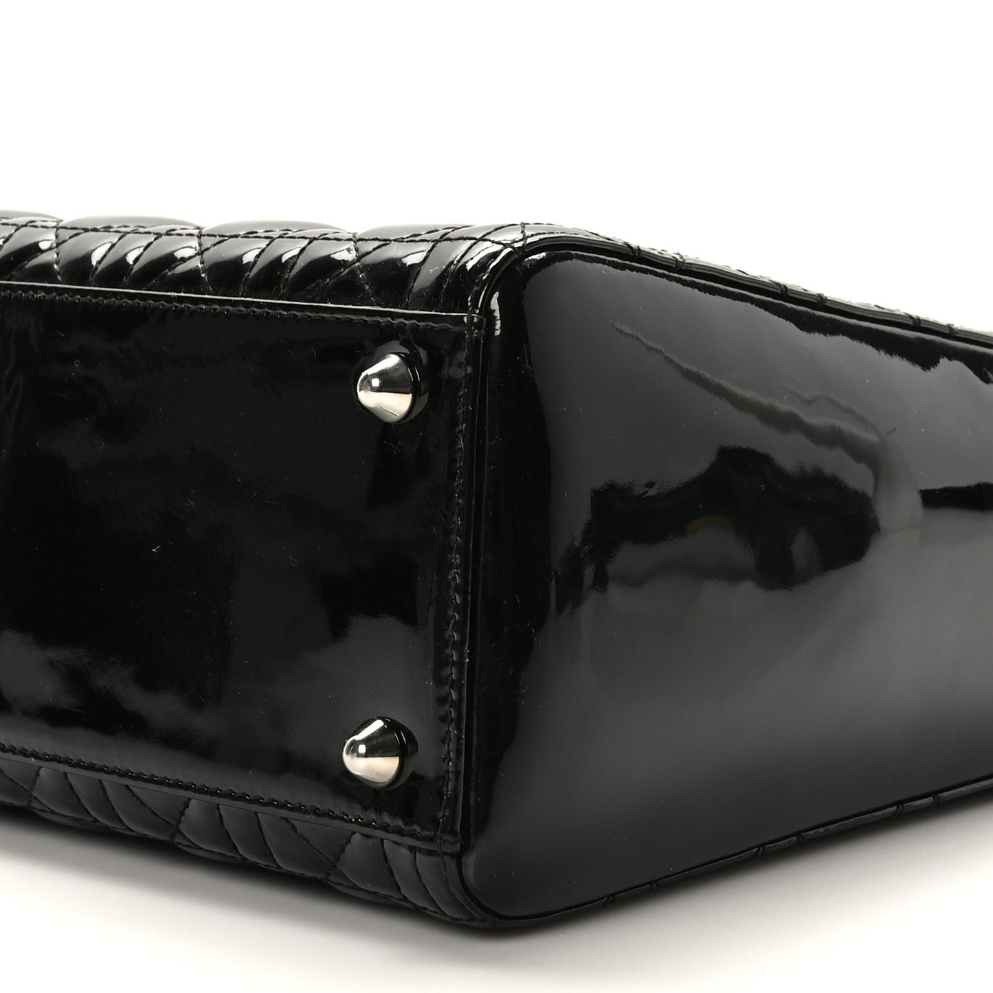 Patent Cannage Large Lady Dior Black