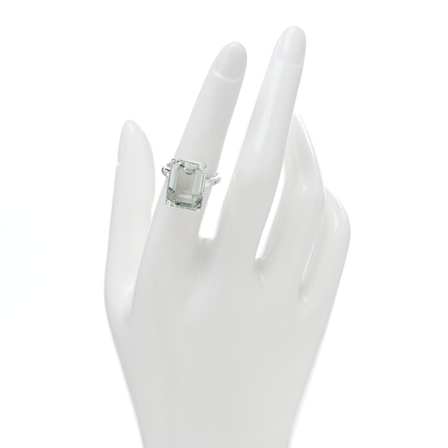 Sterling Silver Green Quartz Sparklers Cocktail Ring 53 6.5