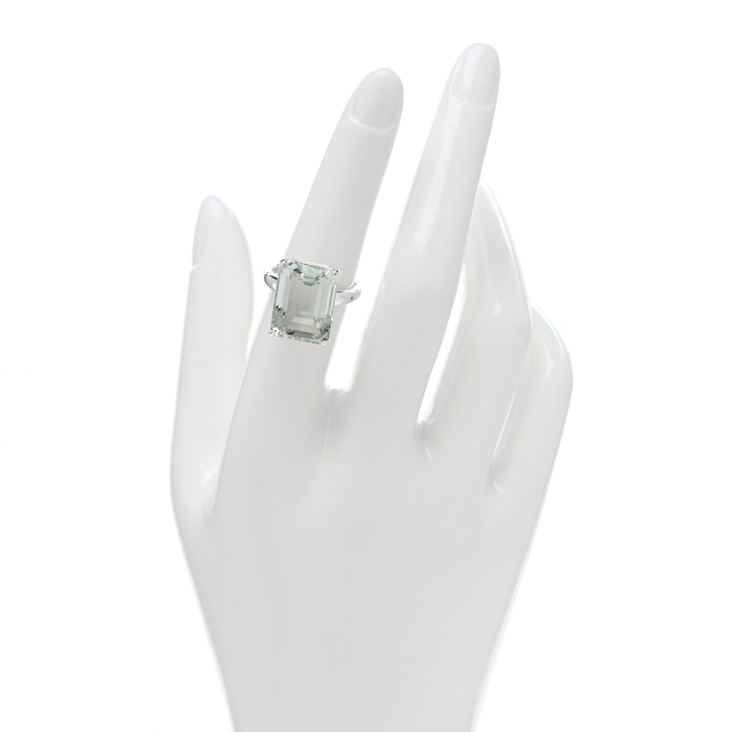 Tiffany Sterling Silver Green Quartz Sparklers Cocktail Ring 53 6.5 3 of 6