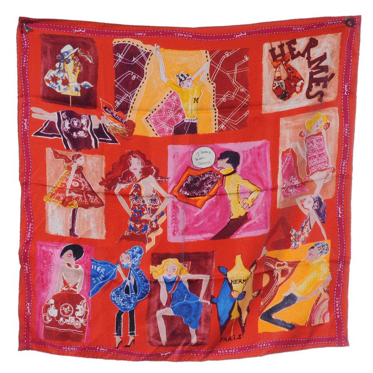 Silk J'aime Mon Carre Scarf 70