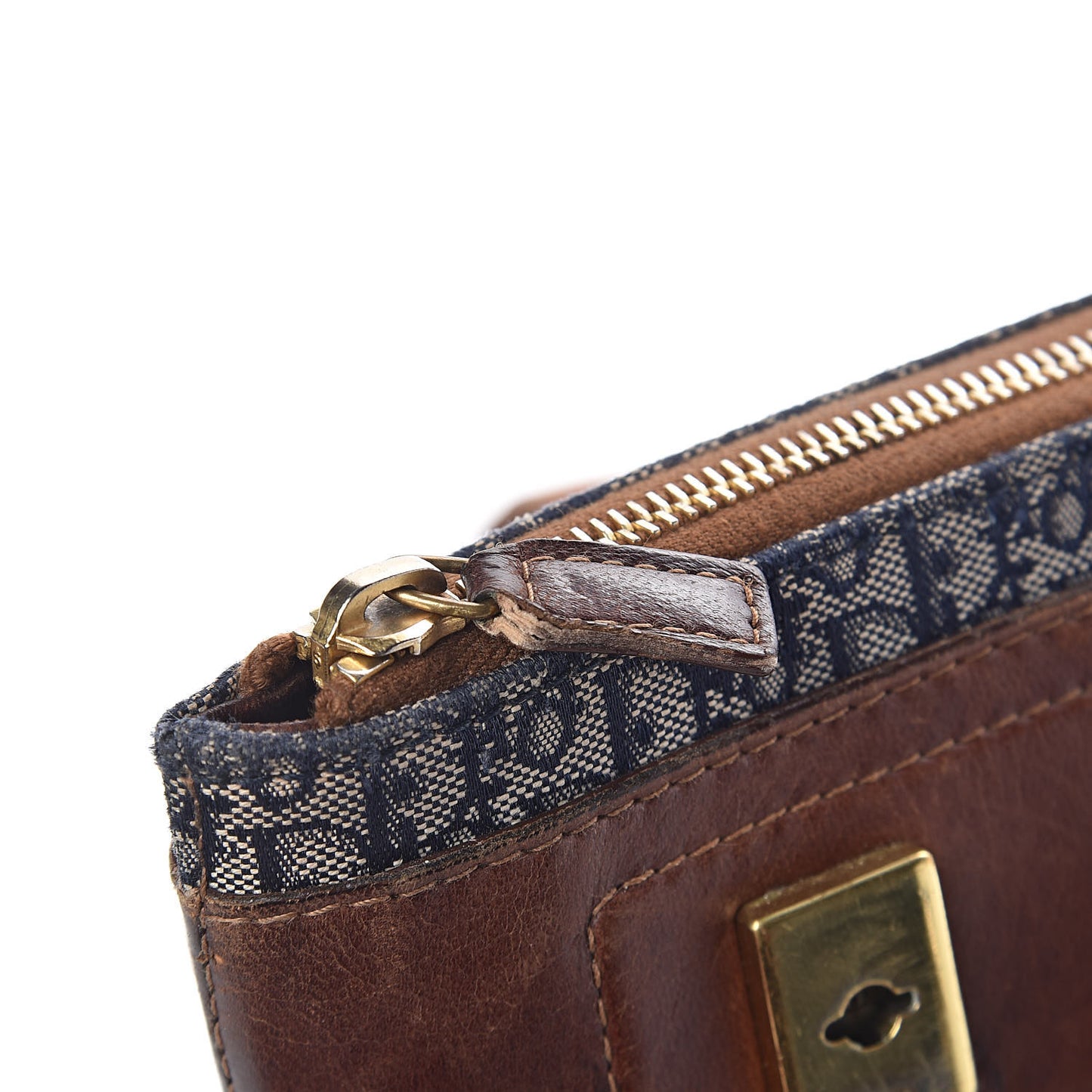 Monogram Tote Blue Brown